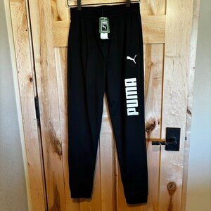 NWT Puma Athletic Jogger Pants XL 18-20 Black $32 Style PFA22V9B-04467 Logo